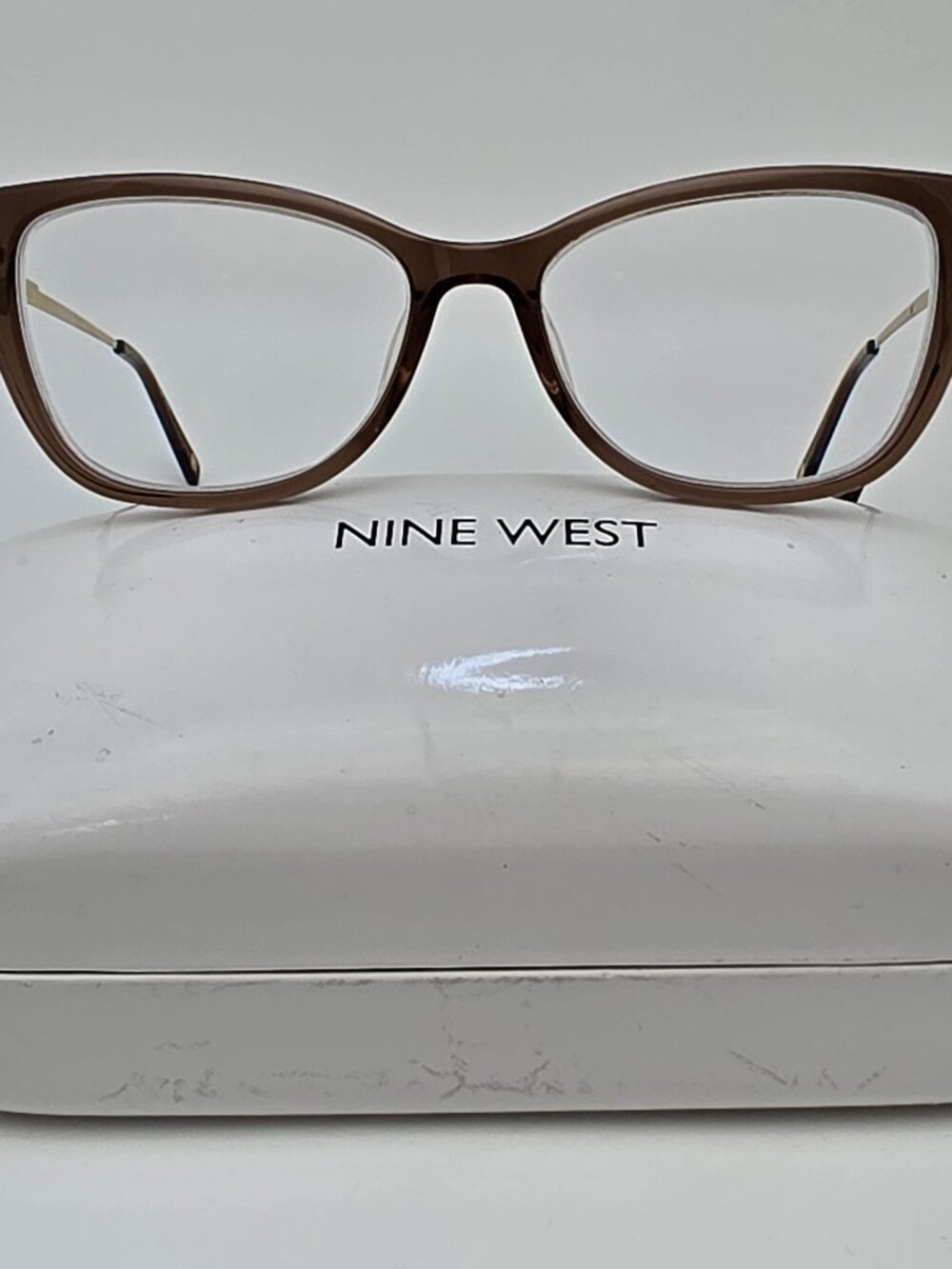 Nine West NW5164 Crystal Brown Gold Cat Eye Eyeglasses Frame w/ Case 51-15-135